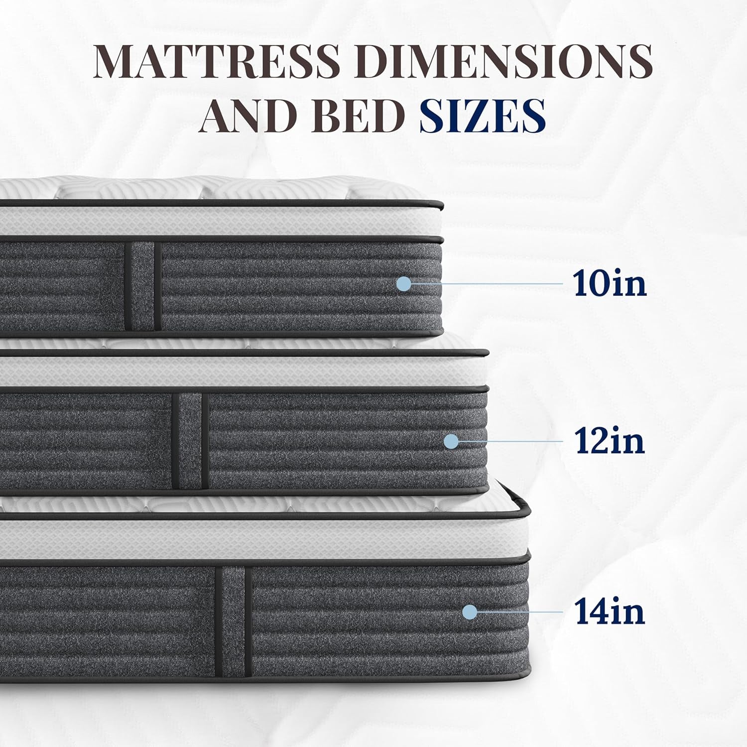 Queen Mattress, 14 Inch Hybrid Queen Size, Medium Feel Foam and Individual Pocket Springs, Fiberglass Free Bed Mattress, Extra Edge Support, Pressure Relief, Certipur-Us