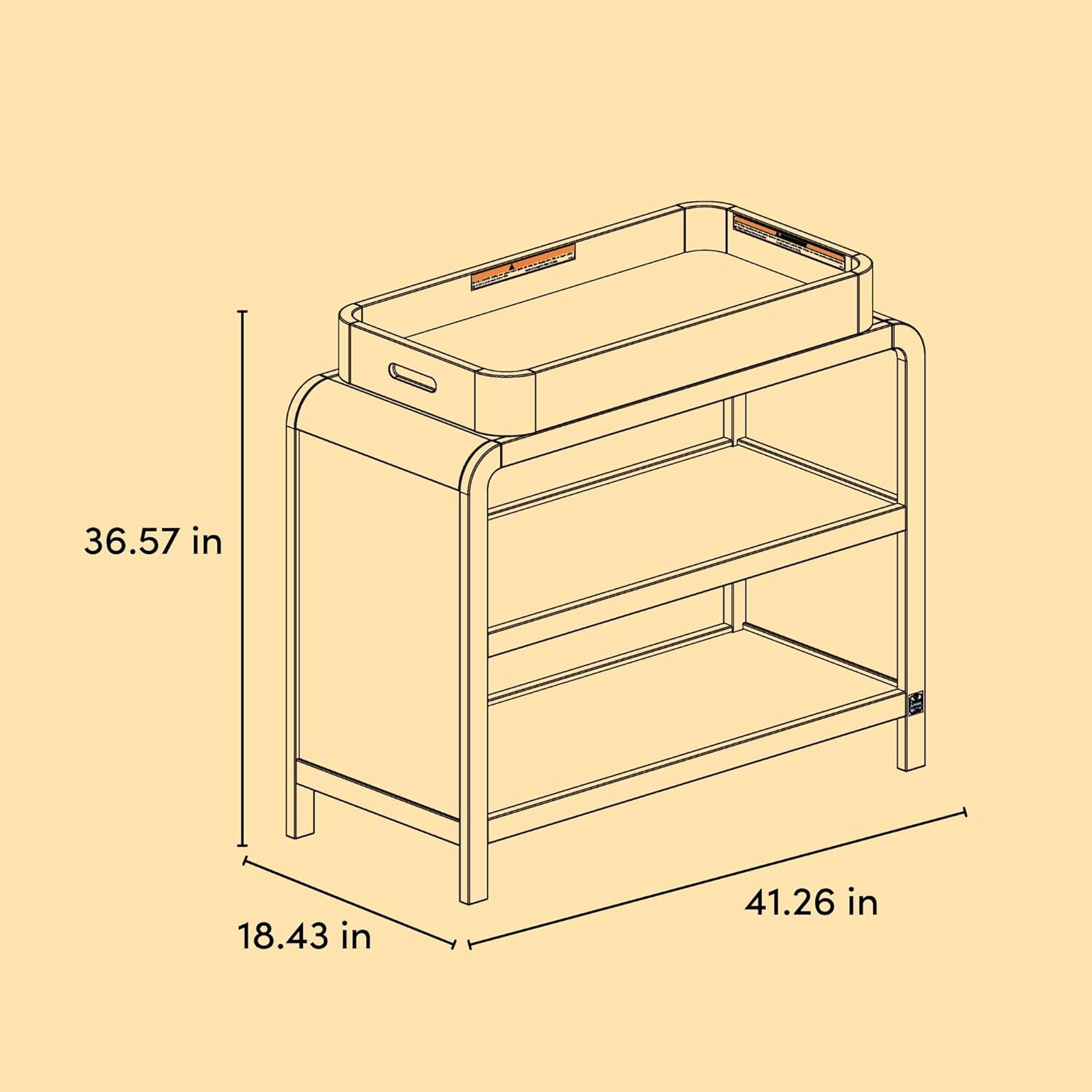 Santos Changing Table (Olive) – GREENGUARD Gold Certified Baby Changing Table, Solid Wood Changing Table for Baby, Removable Changing Topper Fits Standard-Size Changing Pad