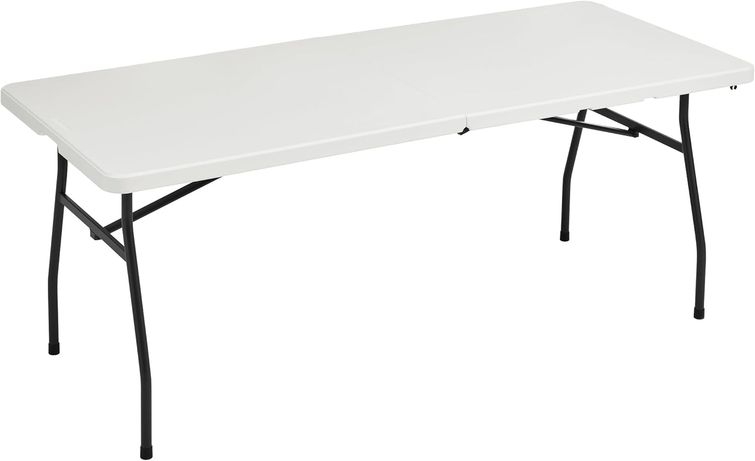 Heavy Duty Portable Folding Table 6 Ft with Carrying Handle, Indoor & Outdoor, White