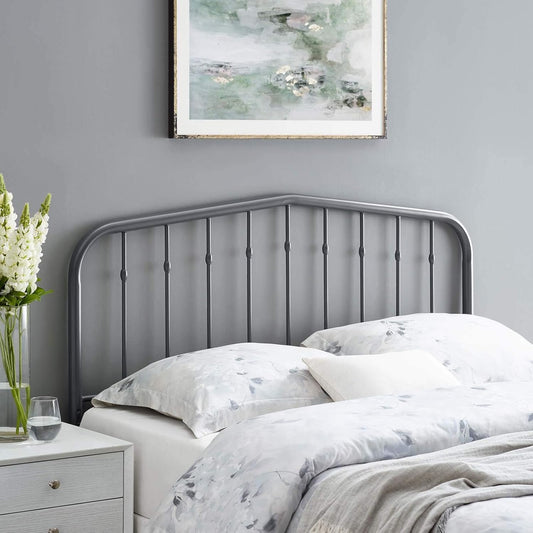 Lennon Modern Farmhouse Metal Twin Headboard in Gray