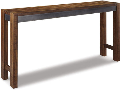 Signature Design by  Torjin Long Counter Height Table, Seats up to 3, Wood, 72.13" W X 16" D X 36" H, 2-Tone Brown
