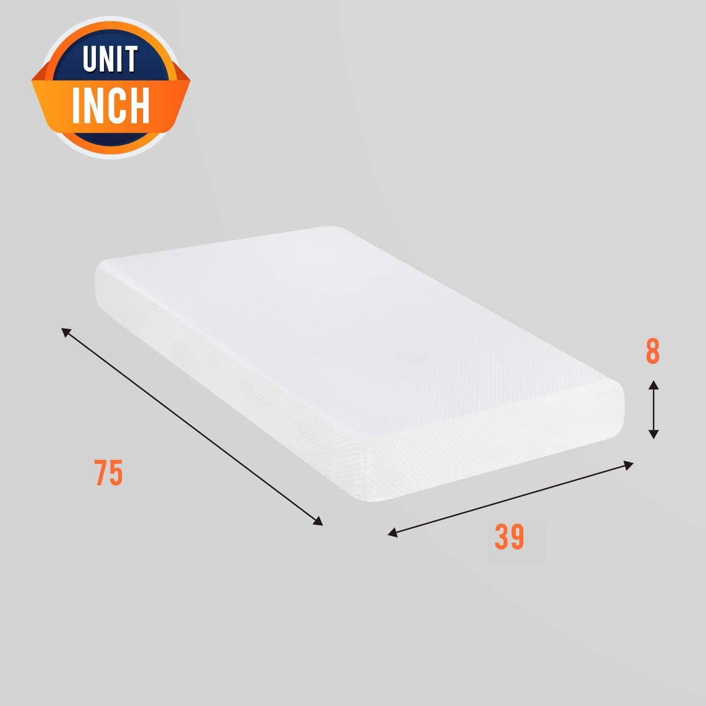 | 8 Inch Twin Mattress | Medium Firm | Gel Memory Foam Mattress | White | Bed in a Box, Certipur-Us Certified | Pressure Relief, Cooling Ventilated Foam | Washable Removable Cover