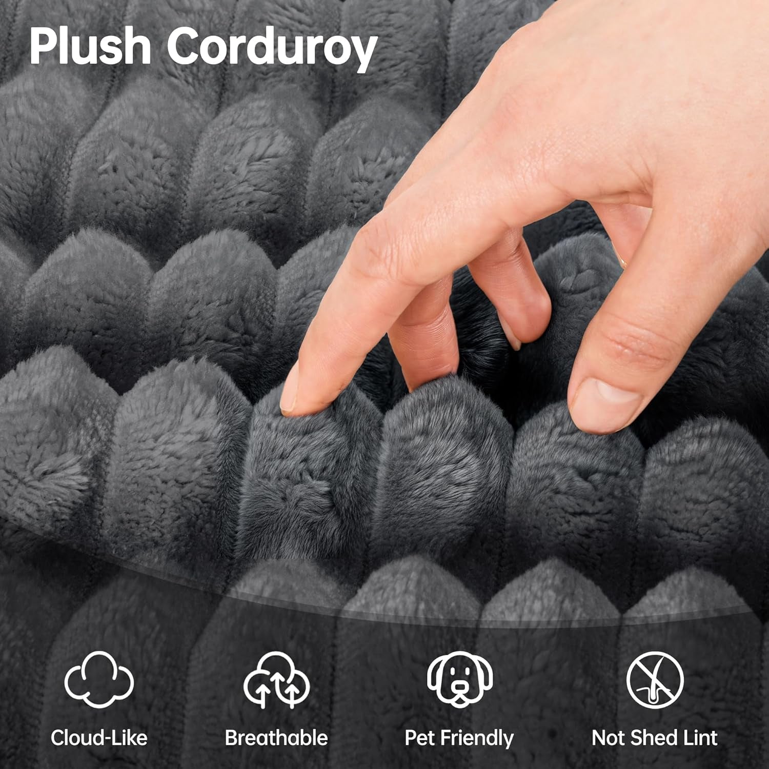 54" Oversized Chaise Lounge Chair Indoor, Comfy Sofa Bed with Removable Storage Ottoman and Pillows, Upholstered Reading Chairs Corduroy Cloud Couches, for Living Room, Gray