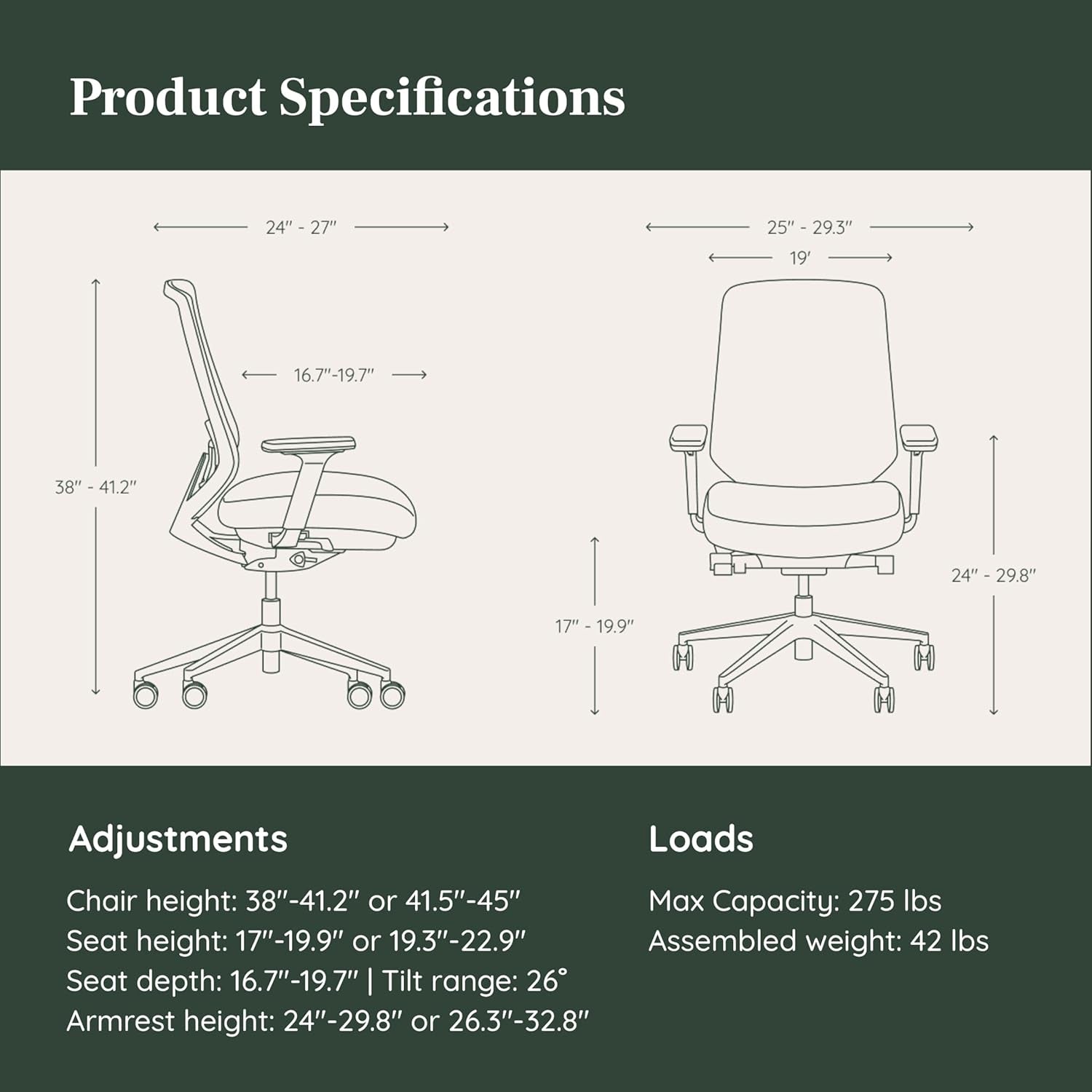 Ergonomic Chair Pro - Mesh Office Chair with 14 Points of Adjustment - Height, Depth & Tilt Adjustable - 5D Armrests - Forward Tilt, Smooth Recline, and Lumbar Support - Boulder