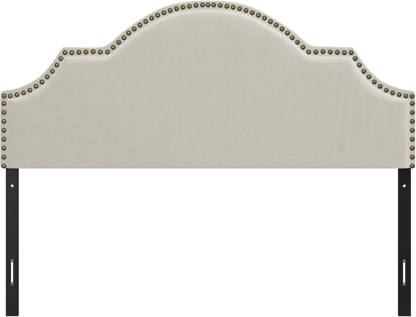 , Cynthia Upholstered Full/Queen Adjustable Headboard, Cream