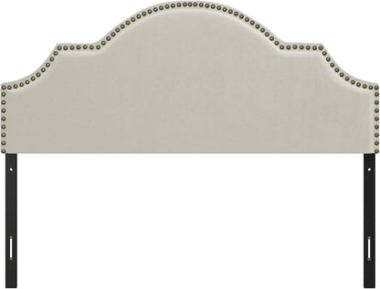 , Cynthia Upholstered Full/Queen Adjustable Headboard, Cream