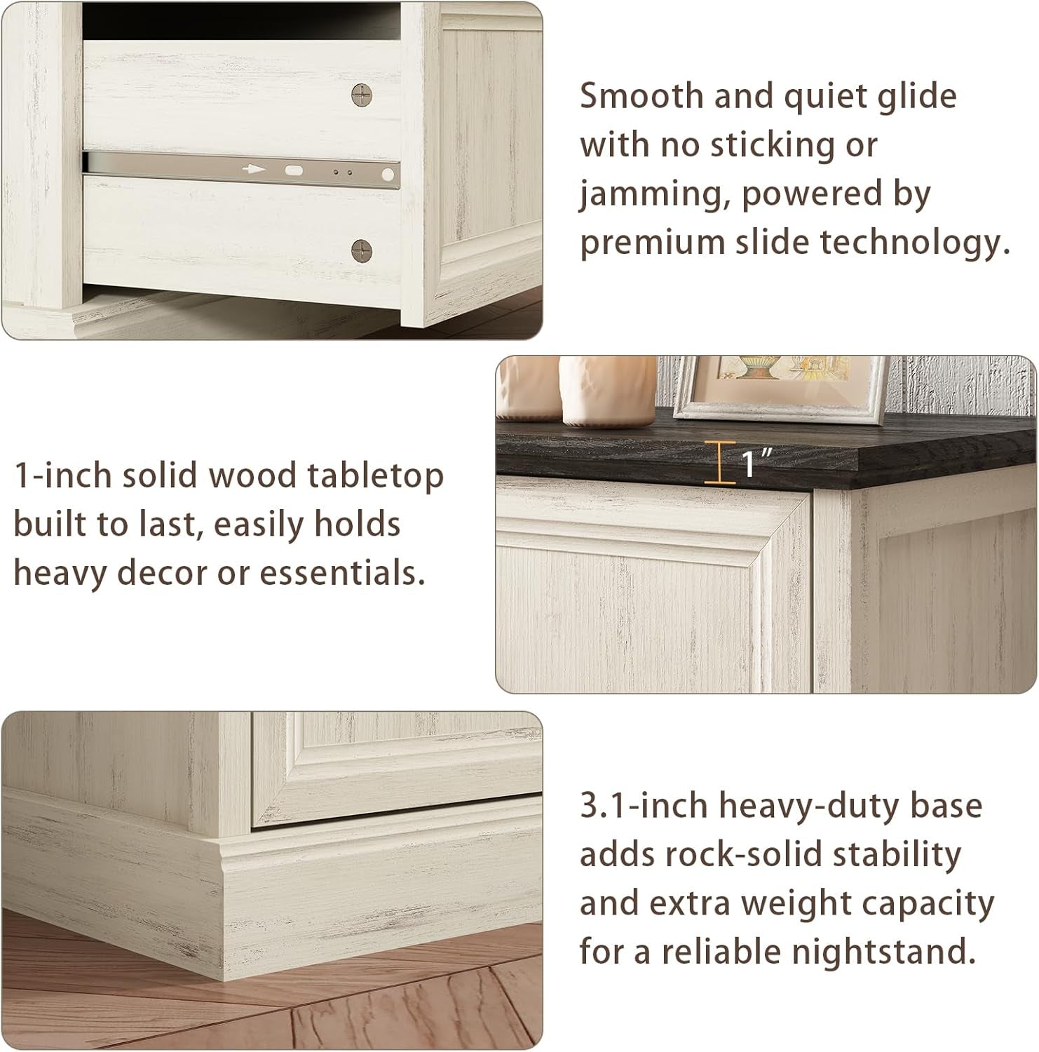 Farmhouse 6 Drawer Dresser for Bedroom, 55 Inch Wide Modern White Dresser TV Stand with Large Drawers & Bar Handles, Rustic Wood Chest of Drawers for Bedroom, Living Room, Hallway, Entryway.