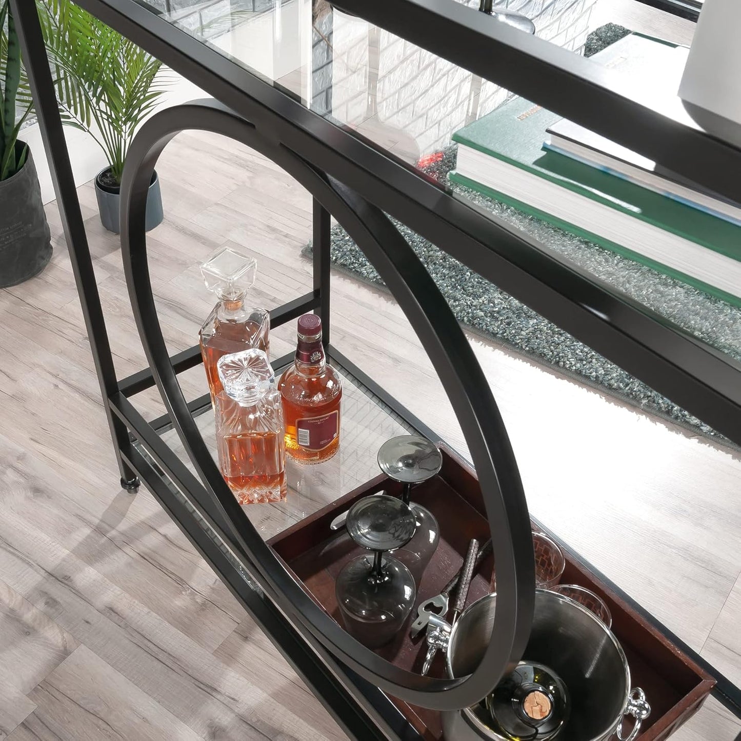 International Lux Bar Cart, Black Finish