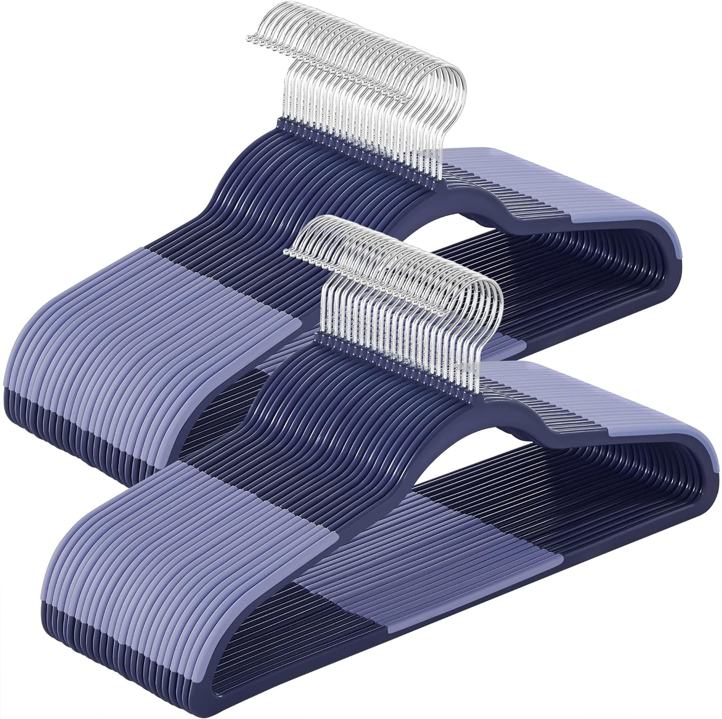 Clothes Hangers, Pack of 50 Plastic Coat Hangers, Space-Saving, Light Gray and Dark Gray UCRF50G