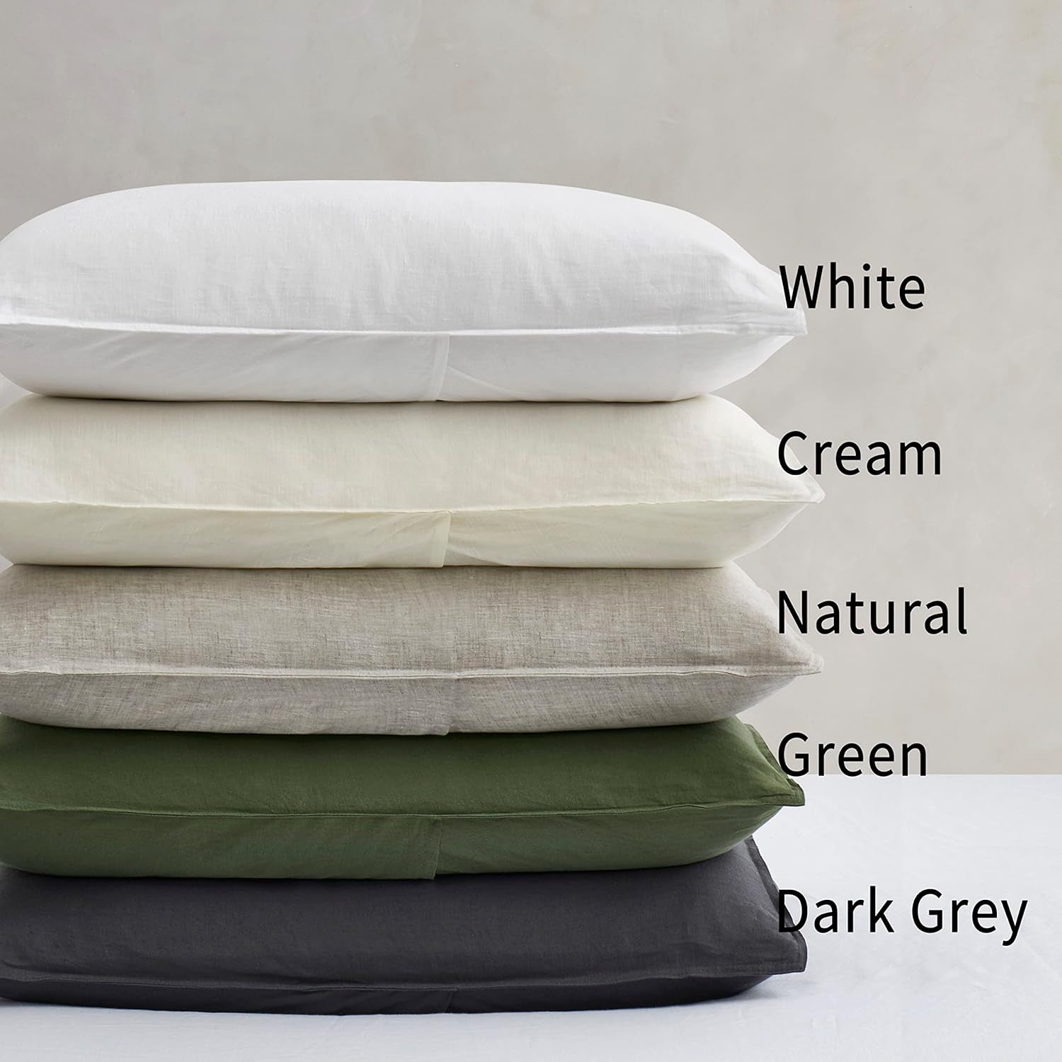 100% Linen Pillowcases Set of 2, King Size 20" X 36" Pillow Case, Linen Pillow Sham