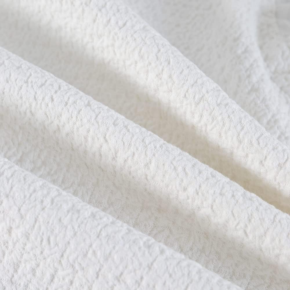 Pillow Shams Set of 2 Pure Cotton Champray Ruffled Edge,Thick and Solid Washed Dobby Heavy Fabric King 20X36 Inches