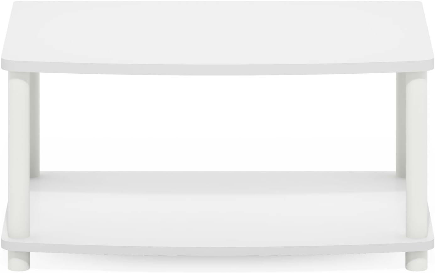 Turn-N-Tube TV Riser Stand, 2-Tier Small Elevated No Tools TV Stand, TV Console for TV up to 32 Inch, 15.8" X 23.8" X 11", White