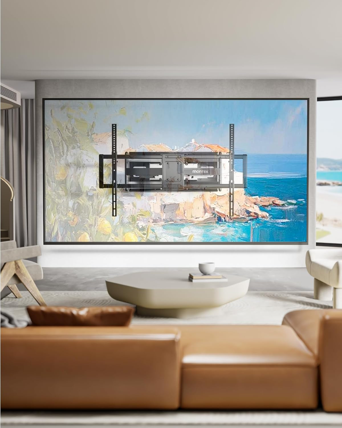 Heavy Duty XXL Full Motion TV Wall Mount for 60-120 Inch Extra Large Tvs, Holds 265 Lbs, Max VESA 900X600, 27.7" Extension, Swivel & Tilt, Preassembled, Fits 12–24" Studs, LED/LCD/OLED 4K/8K