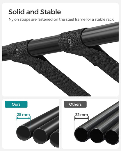 Luggage Rack, Pack of 2, Luggage Racks for Guest Room, Suitcase Stand, Steel Frame, Foldable, for Bedroom, Black URLR64B-2