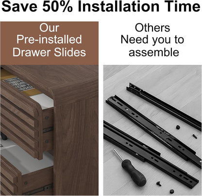 Dresser for Bedroom,8 Drawers Chests of Drawers, Pre-Installed Wooden Large Drawer Organizer for Bedroom Hallway