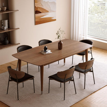 Mid-Century Modern 62.9" Dining Table, Multi-Purpose for Kitchen Meals, Home Office Work, Living Room Breakfast Nook & Patio Gatherings, Elegant Dinner Table for Dining Room Use, Walnut