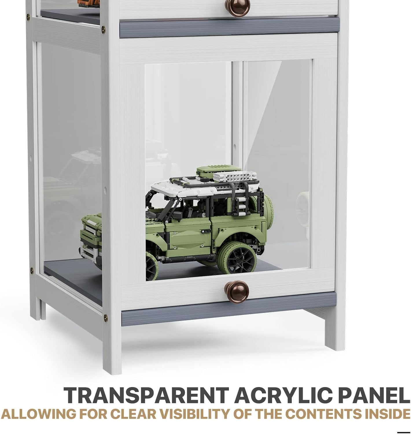 60" Tall Slim Narrow Clear Display Cabinet with Acrylic Door Curio Cabinet Display Case Corner Shelves Collection Display Case, White