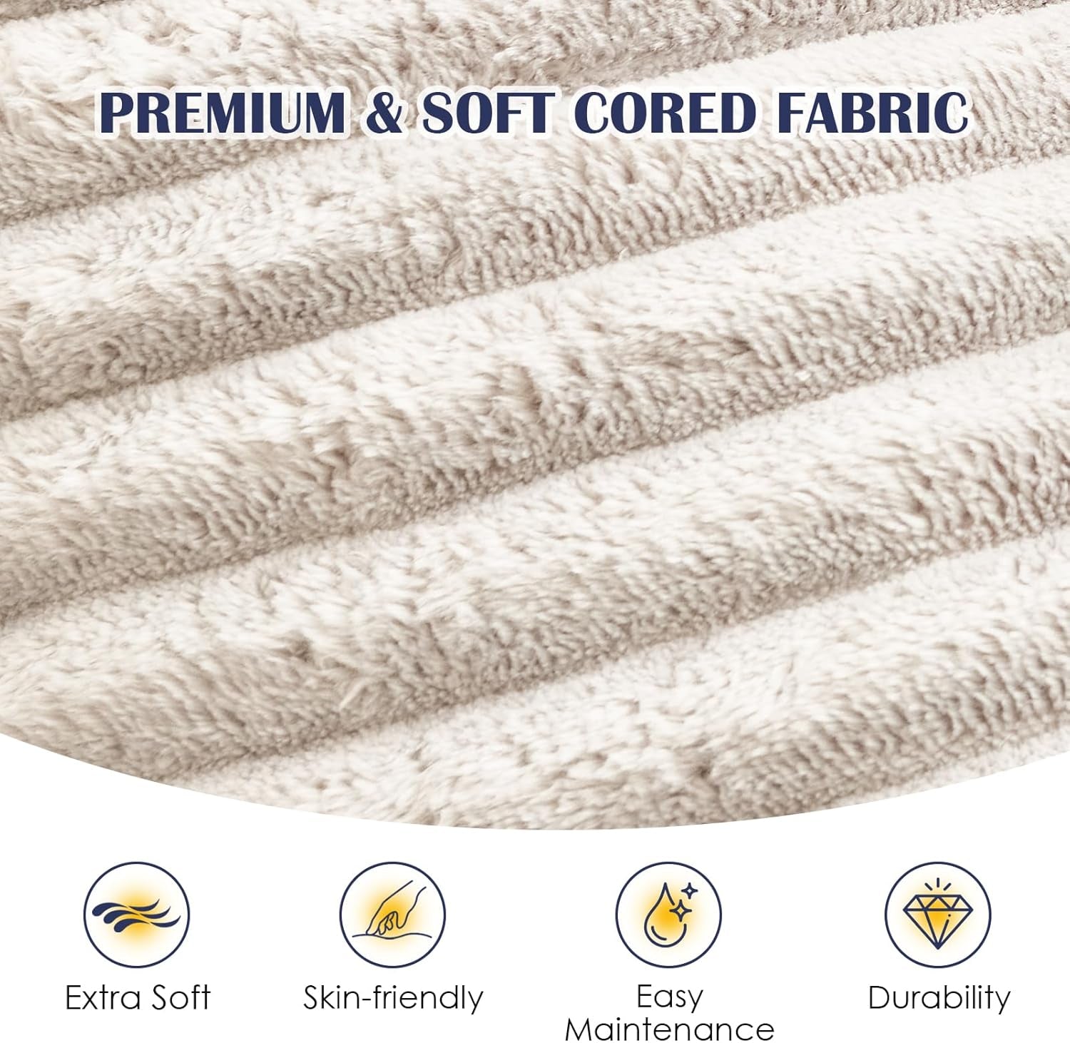 Stuffed round Pouf Ottoman,Corduroy Foot Rest with Shredded Foam Filling, Lightweight and Fluffy Pouf Storage Ottoman for Living Room,Floor Poufs for Couch,20"X 17",Beige