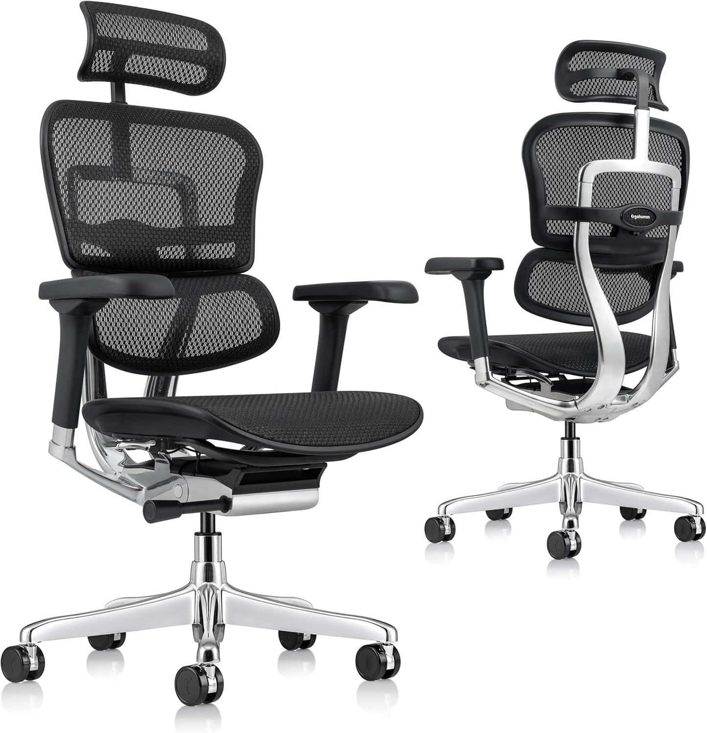 Eurotech ME7ERG GEN2 High Back Mesh Office, Computer, or Gaming Chair W/Tilt Tension Control & Lock, Back Angle/Height, Swivel Arms, Seat Height,/Depth, and Arm Height Adjustments, Black