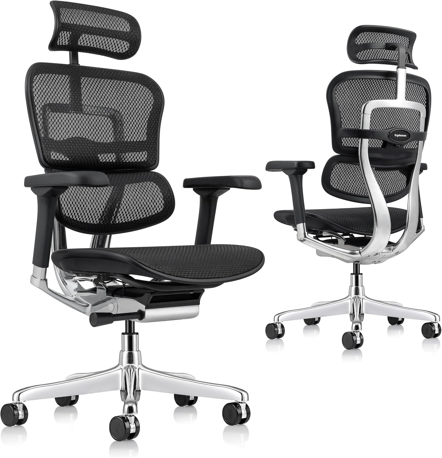 Eurotech ME7ERG GEN2 High Back Mesh Office, Computer, or Gaming Chair W/Tilt Tension Control & Lock, Back Angle/Height, Swivel Arms, Seat Height,/Depth, and Arm Height Adjustments, Black