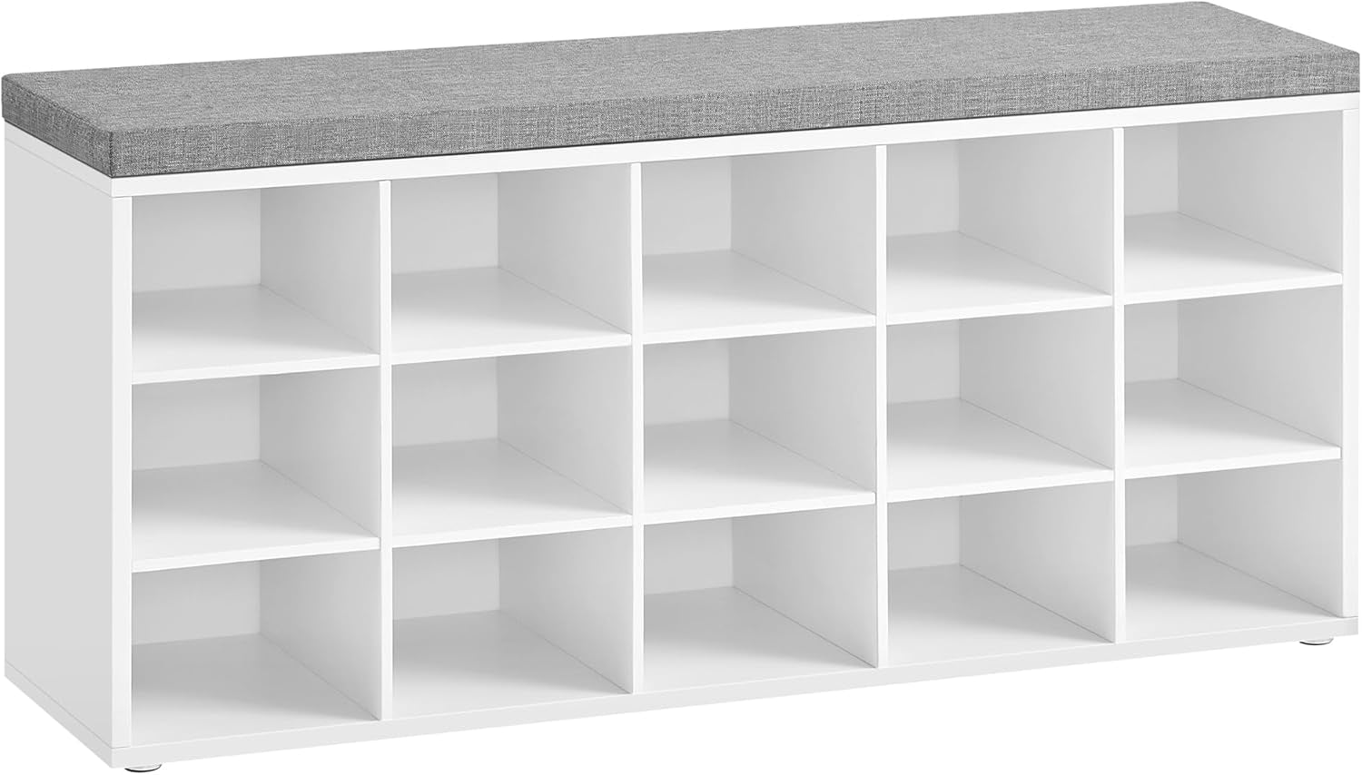 CUSTOS Collection - Shoe Bench, Storage Bench with Padded Seat, Entryway Bench with 12 Compartments, for Bedroom, 11.9 X 40.9 X 18.9 Inches, Rustic Brown and Chestnut Brown ULHS012B01