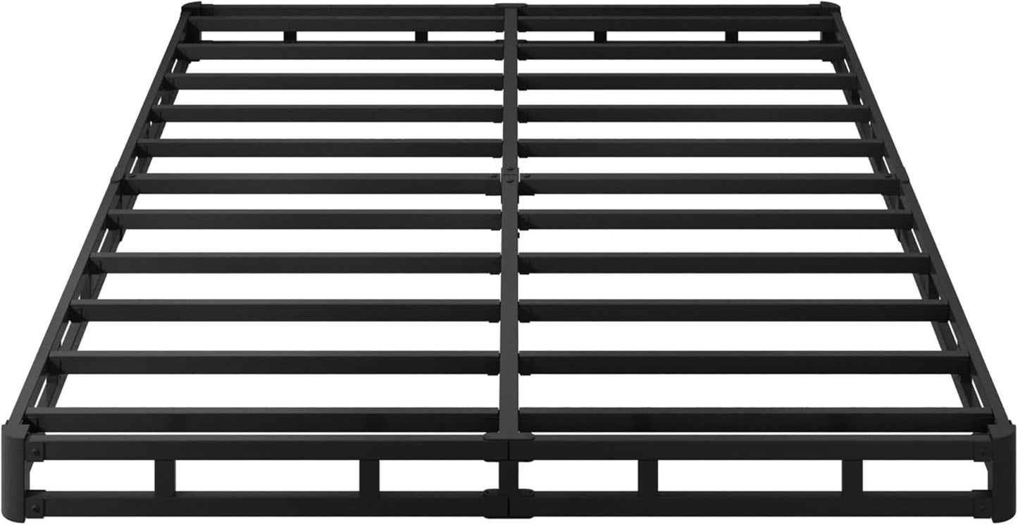 5 Inch Box Spring Queen Size Bed Base, Heavy Duty Metal Queen Mattress Foundation with Fabric Cover, Easy Assembly