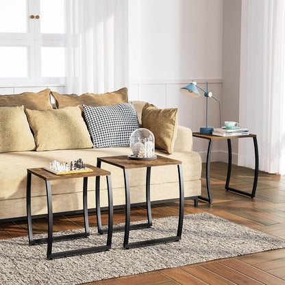 Nesting Tables, Vintage Side End Tables Living Room, Coffee Snack Table Set of 3