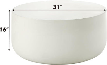 Dustan Environmental Friendly Cement Concrete Coffee Table in Natural White