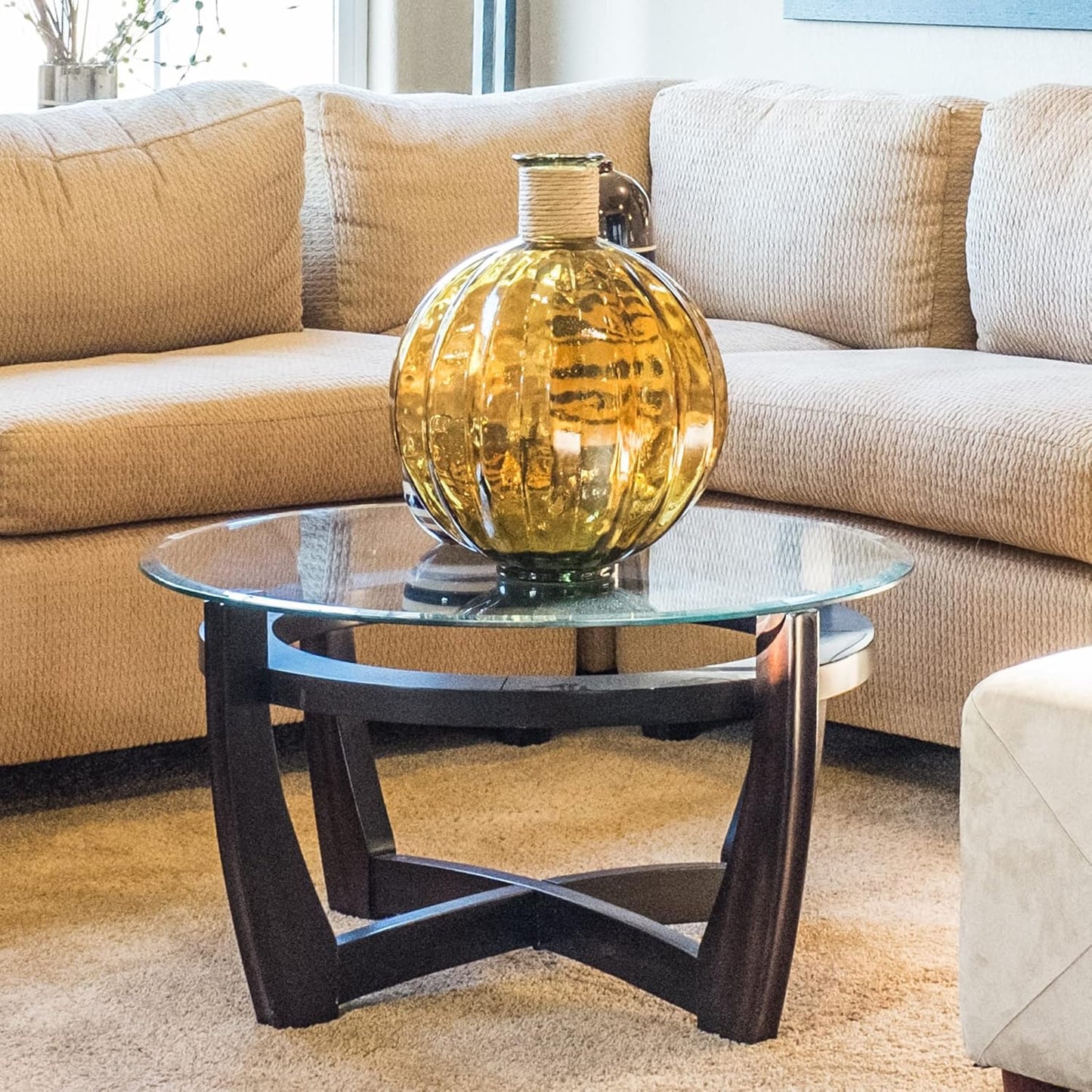 36" Inch round Glass Table Top 3/8" Thick Tempered Beveled Edge by