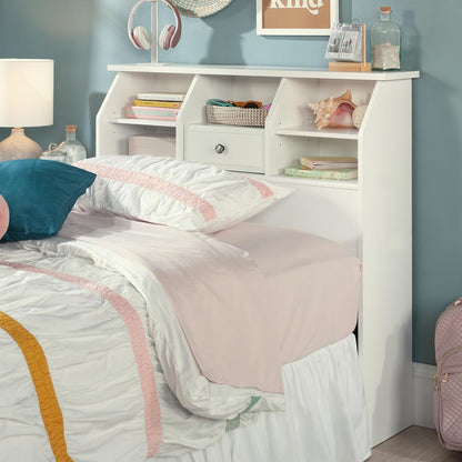 Shoal Creek Bookcase Headboard, Twin, Soft White Finish