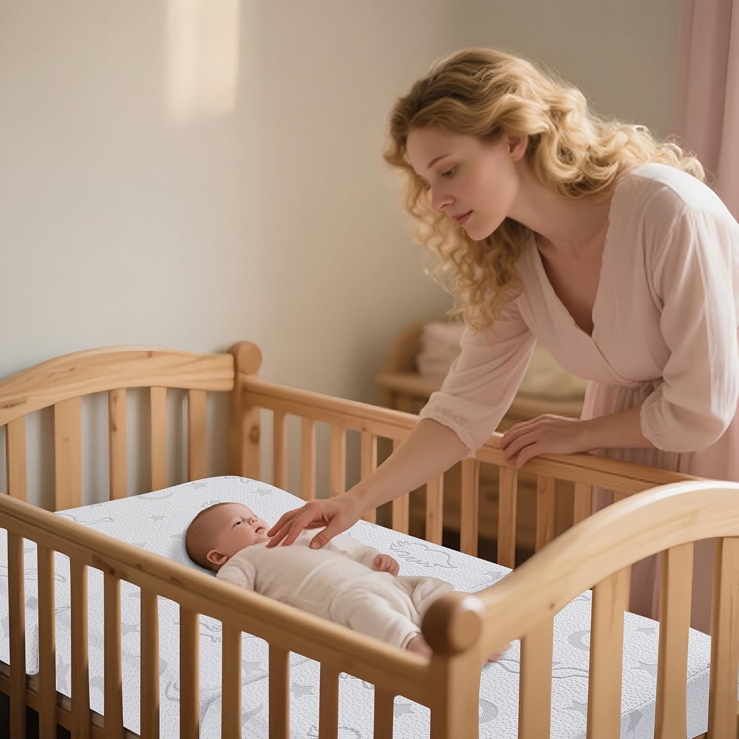 Trifold Pack and Play Mattress 38"X26", Pack N Play Mattresses with Dual Sided Soft & Firm Memory Foam Foldable Portable Crib Baby Mattress with Washable Cover and Carry Bag