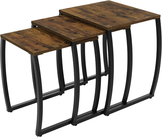 Nesting Tables, Vintage Side End Tables Living Room, Coffee Snack Table Set of 3