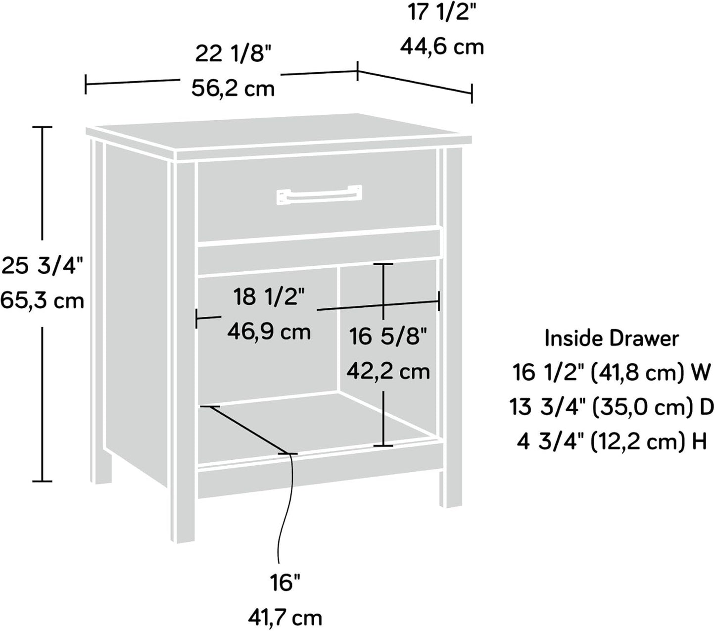 Cannery Bridge Night Stand with Spacious Drawer, Nightstand for Bedroom, Sindoori Mango Finish