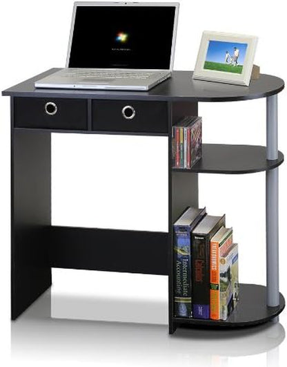 GO GREEN Desk, Gaming Desk with 2 Side Shelves and Storage Bins, Computer Desk, Office Desk for Home Office, Study Room, Dorm, Bedroom, Black