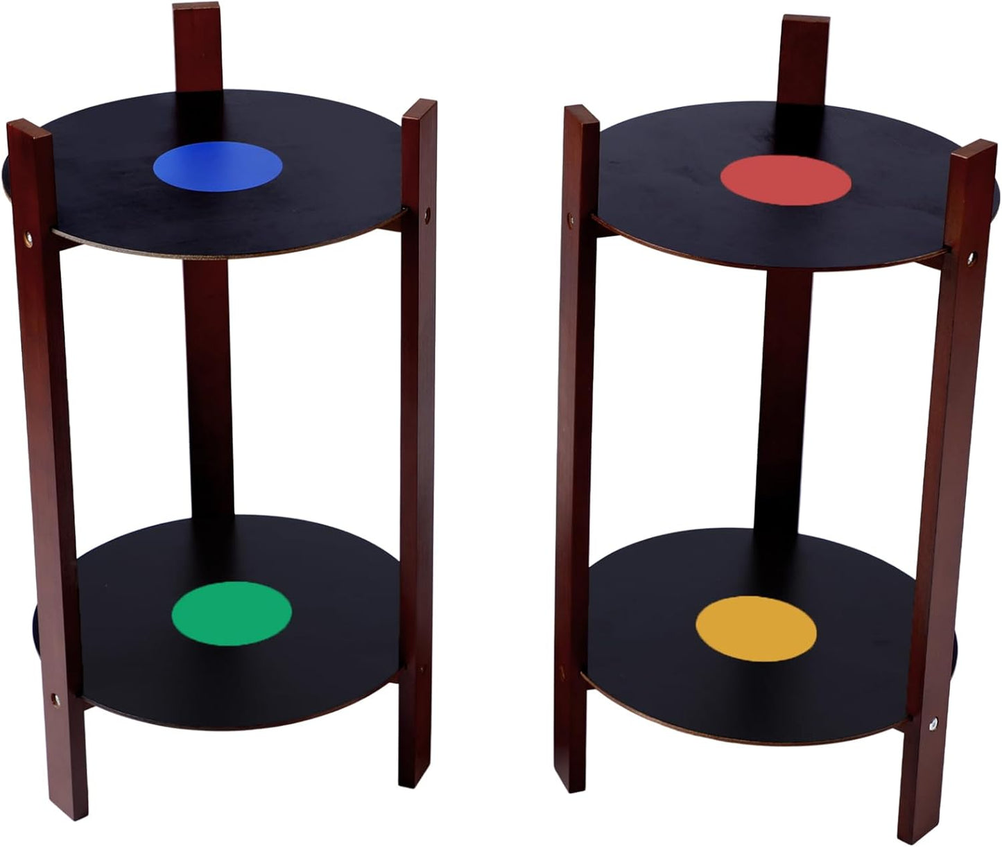 2 Pack Record Player Stand Retro 2-Tier End Table Small Sofa Coffee Side Tables Nightstand Bedside Stand Bedroom Record Holder and Multi-Functional End Table for Living Room