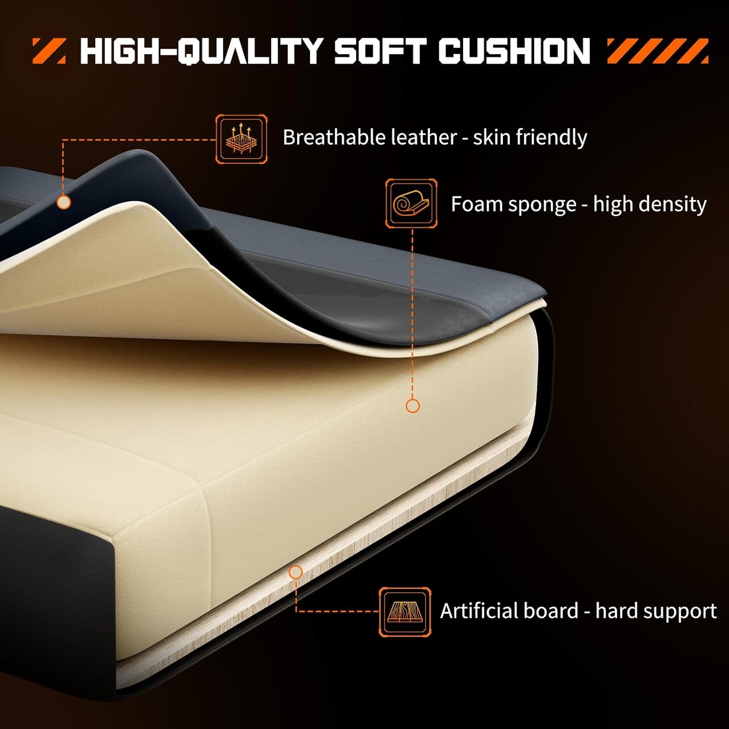 Video Game Desk Chair - Ergonomic Computer with Footrest and Comfy Lumbar Support, PU Leather Recliner with Headrest, Fixed up Armrest, Height Adjustable with 360° Swivel, for Adults, Grey
