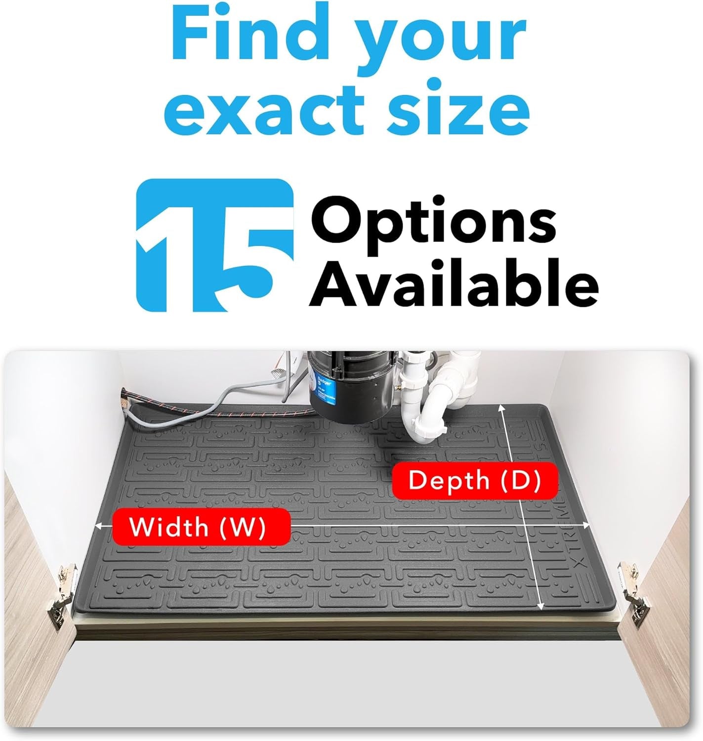 Waterproof Undersink Mat (Beige 28" 1/4 X 19 1/4) Cabinet Base Liner for Bathroom Vanity Cabinets Catches Leaks Prevents Damage Flexible Driptray