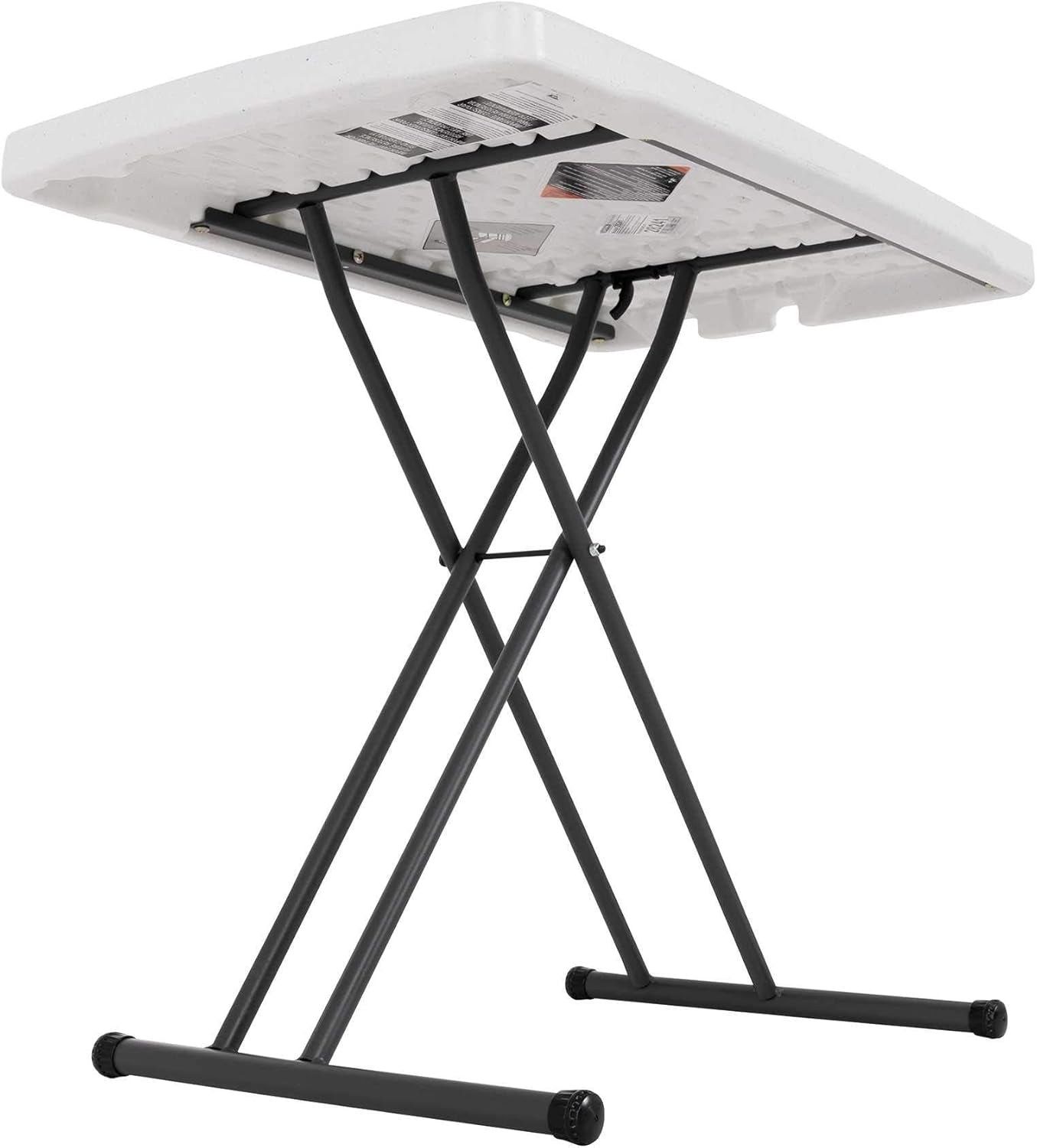 28241 Adjustable Folding Laptop Table TV Tray, 30 Inch, White Granite