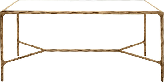 Couture Collection Jessa Brass Metal/Glass Top Rectangle Coffee Table (Fully Assembled)