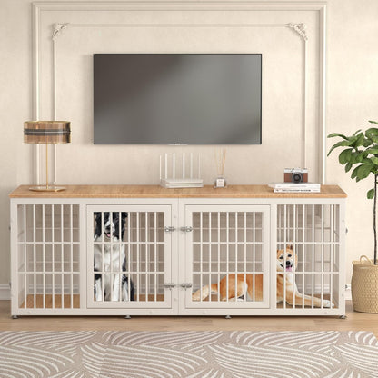 42 Inch Heavy Duty Dog Crate Furniture for Large and Medium Dogs, Decorative Pet House End Table, Wooden Cage Kennel Furniture Indoor, Black