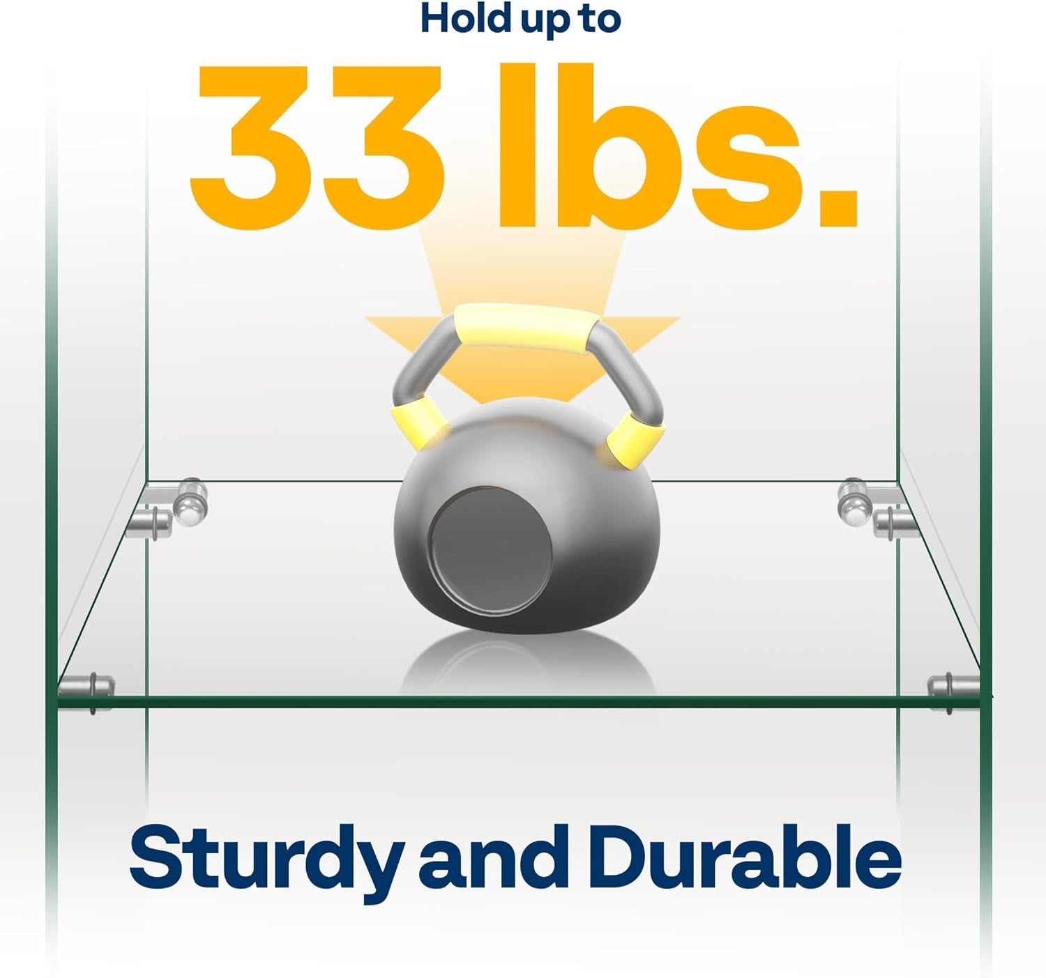 3 Layers 15.7''W X 15.7''D X 47.2''H Glass Display Cabinet Countertop Showcase with Lock, 5Mm Tempered Glass 25Mm MDF Base