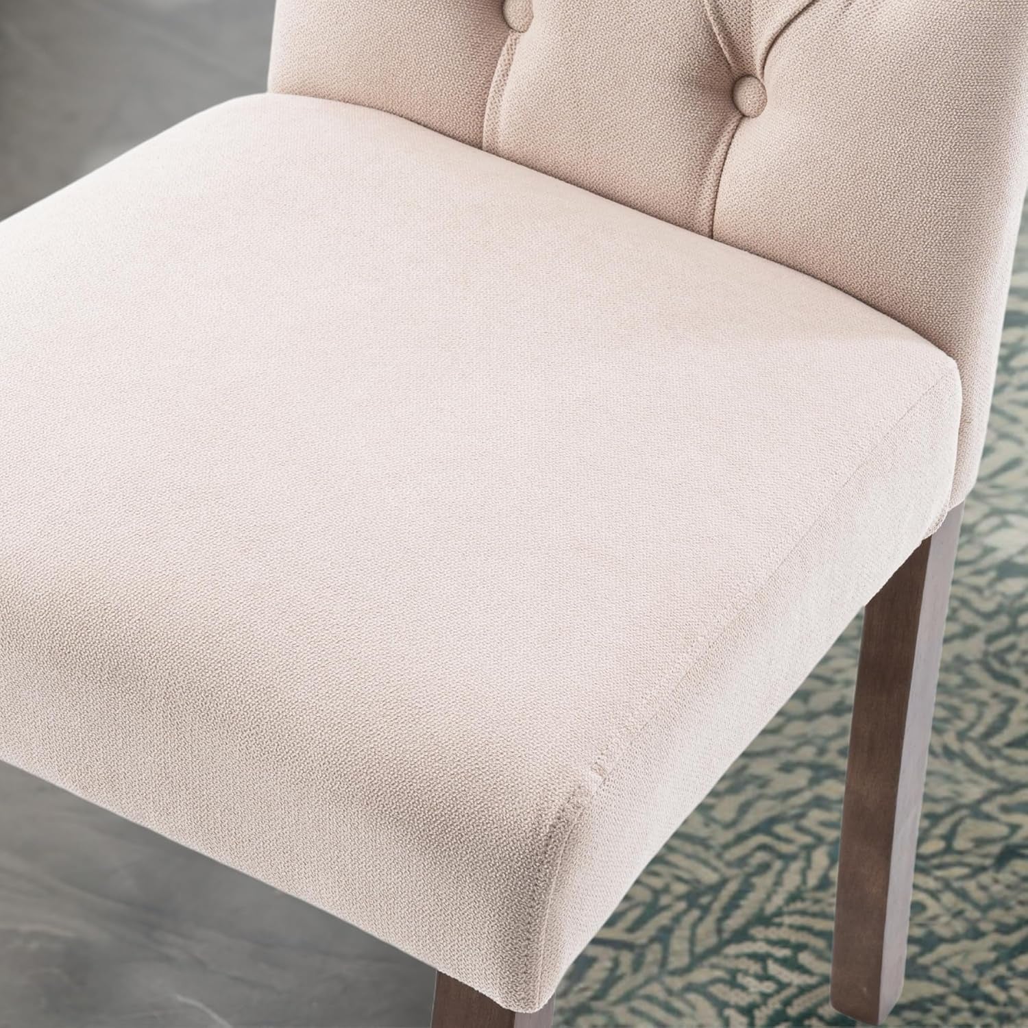 Tufted Upholstered Parsons Dining Chair with Sturdy Solid Wood Legs