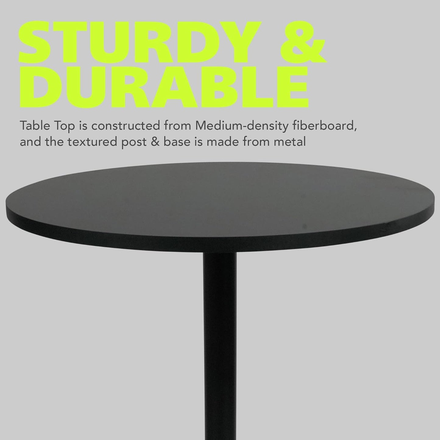 round Bar Height Pub Table, Black, 4Pk