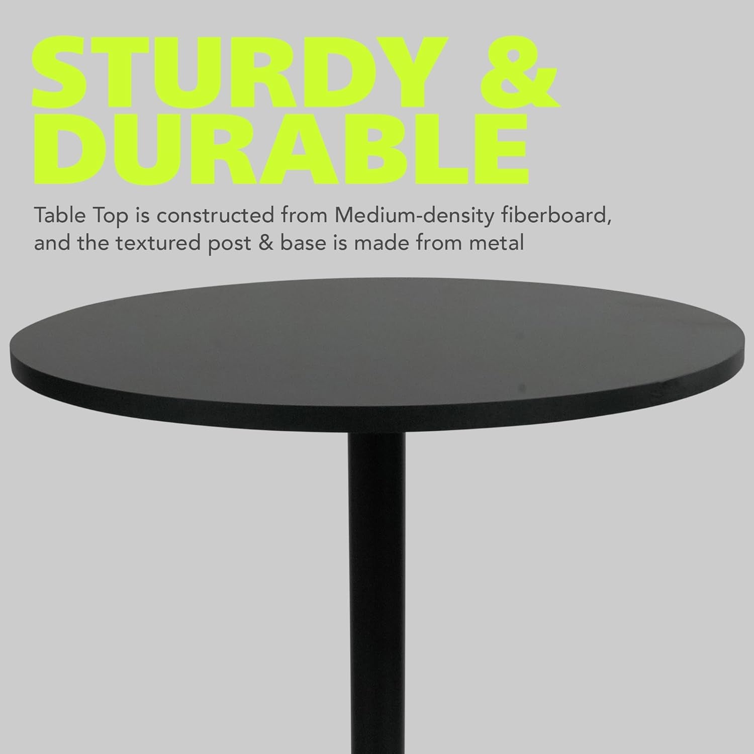 round Bar Height Pub Table, Black, 4Pk