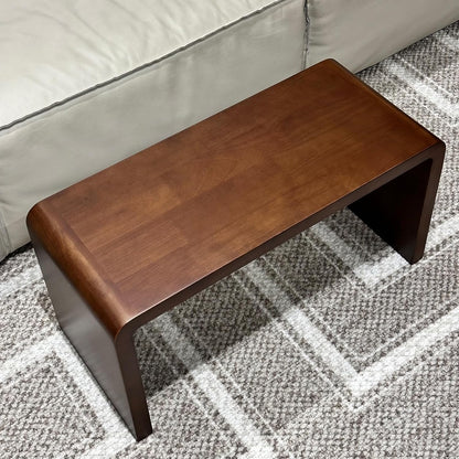 C-Shaped Side Table, Solid Wood End Table for Couch Sofa and Bed, Wooden C Tables for Living Room Bedroom, Small Snack Tray Table for Space Saving (1, 27.2" H-Brown)