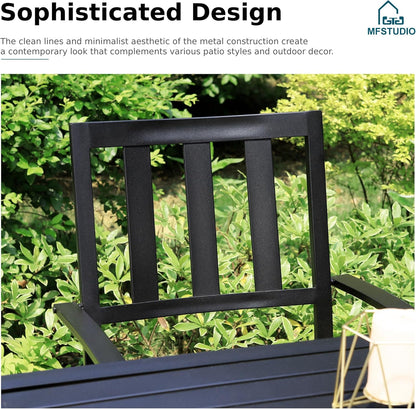 Outdoor Dining Set for 4, Patio Table and Chairs Set with Umbrella Hole, Metal Patio Furniture Set for Patio, Deck, Yard, Porch
