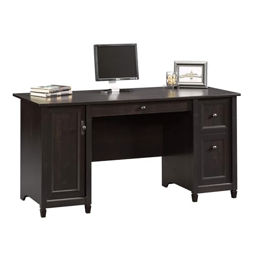 Edge Water Computer Desk with Storage Drawers, Home Office Desk, in Estate Black, view 2