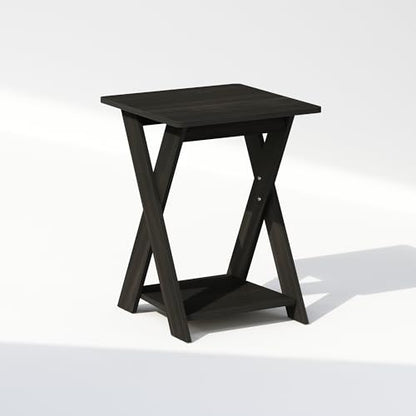 TIDUR Night Stand, Open Shelf Design X-Legs Nightstand, Criss-Crossed Bedside Table, End Table, Side Table, for Bedroom, Closet, Dorm, Espresso