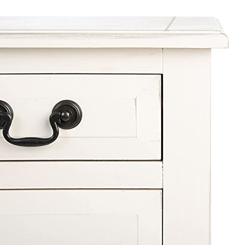 SAFAVIEH Furniture - Primrose 3-Drawer Console Table - Distressed White - Solid Wood - Farmhouse Classic Design - Ideal for Entryway, Living Room, Hallway, 23.5" W x 13" D x 29.5" H (CNS5707A)