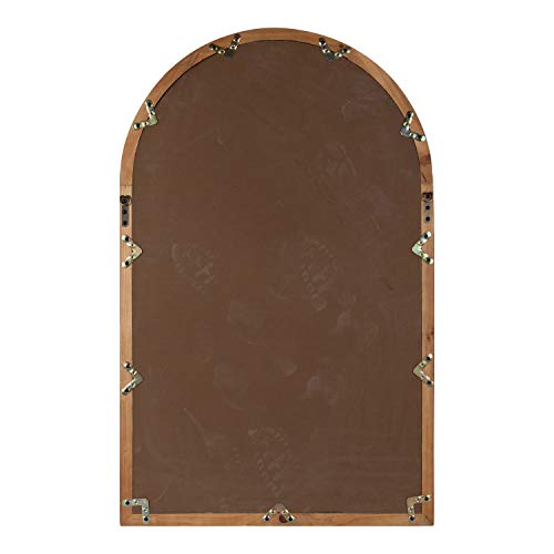 Boldmere Rustic Windowpane Arch Mirror, 28 x 44, Rustic Brown, Farmhouse Window Mirror for Wall